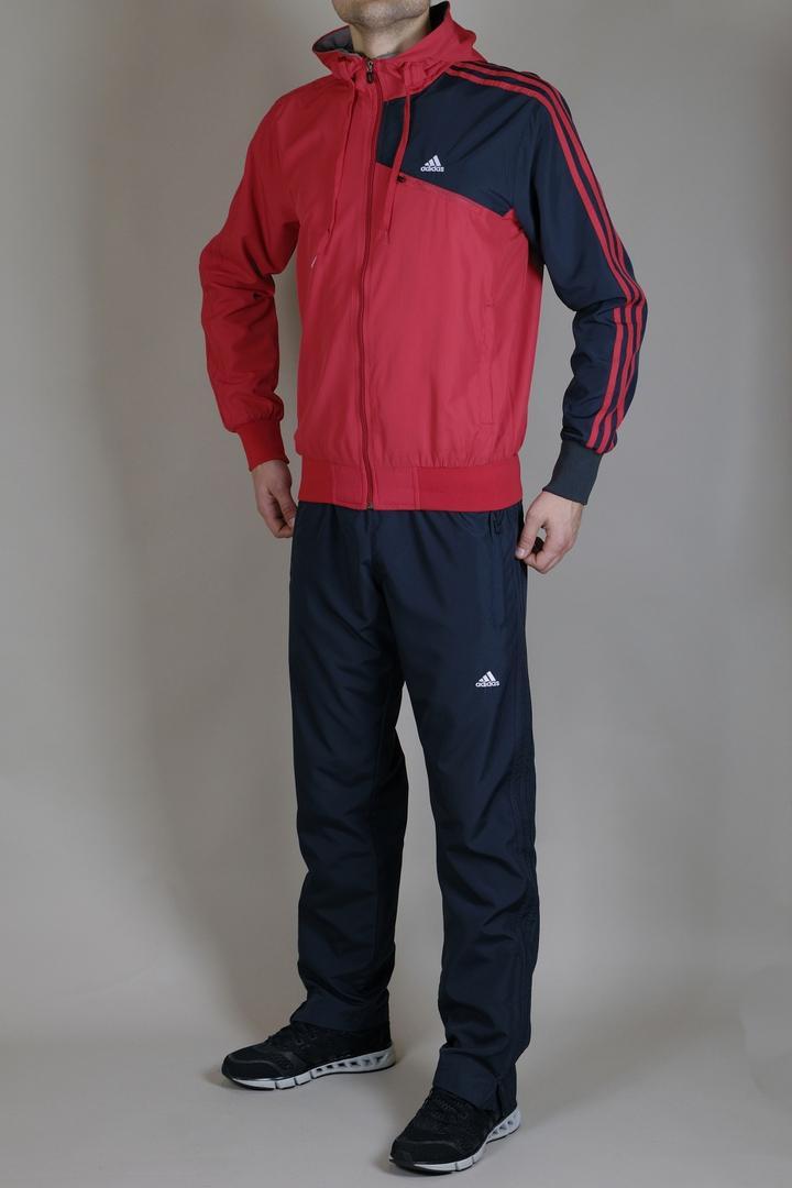 Купить Мужской спортивный костюм Adidas (Адидас) (0360-1),турция, плащевка, осенний весенний, Красный, цена 2420 ₴ — Prom.ua (ID#1328605096)